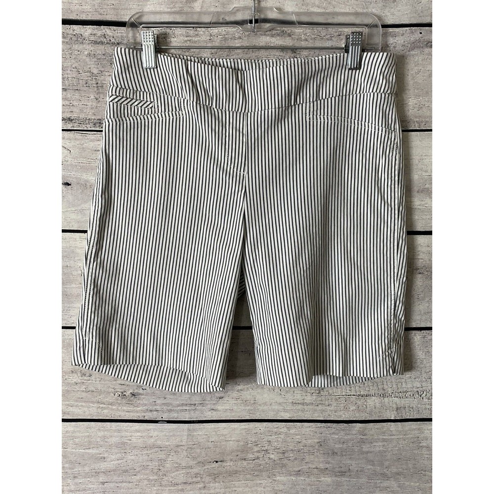 Lila Rose Shorts Womens Size Large Striped Bermuda Pull On Mid Rise Stretchy